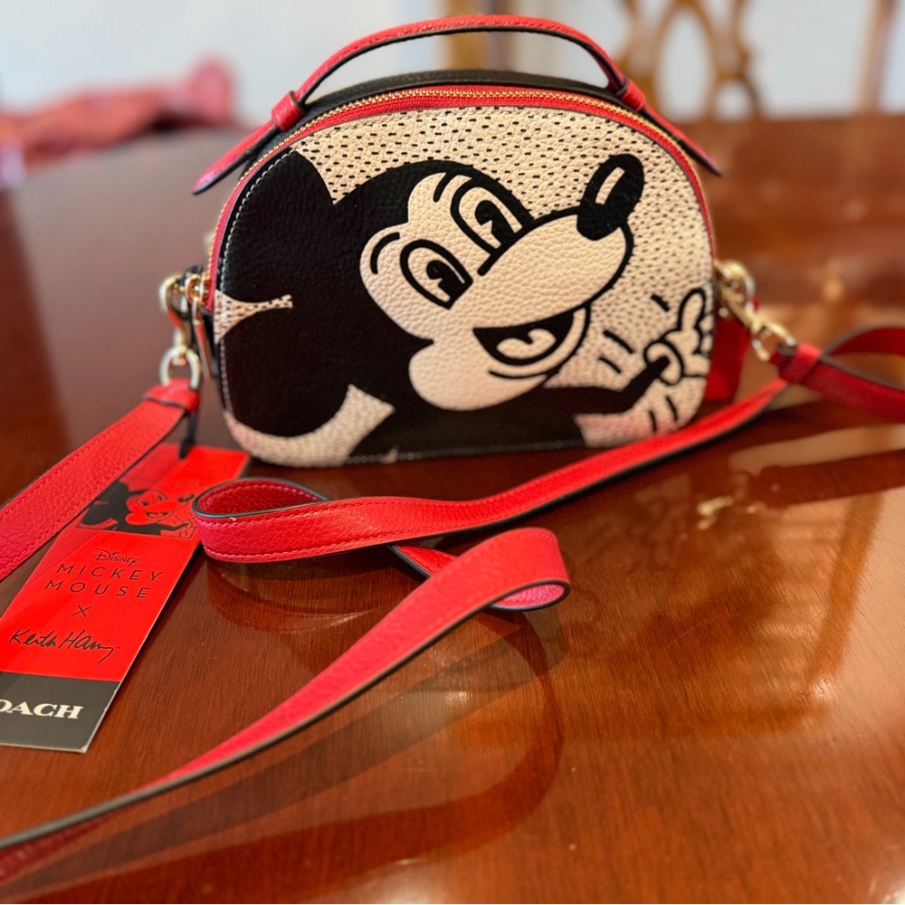 NWT Coach special edition Coach X Keith Haring Mickey bag with crossbody strap - Picture 3 of 10